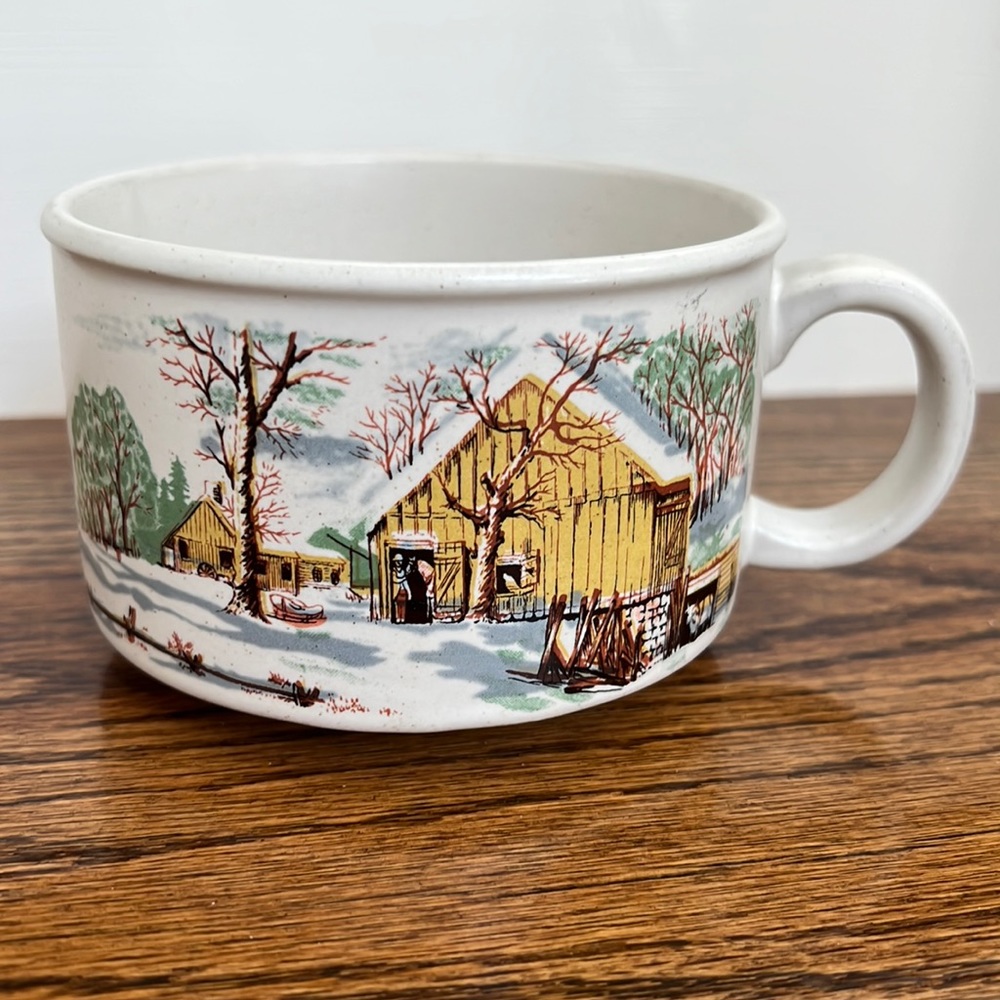 Sunnycraft Stoneware winter scene mug